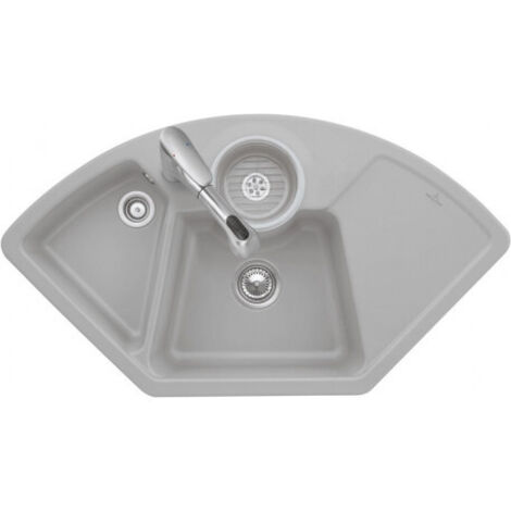 Villeroy & Boch 670801KG Évier d'angle Solo Angle 1075 x 600 mm avec égouttoir