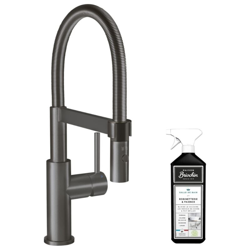 Villeroy&boch - Robinet cuisine villeroy et boch Steel expert compact anthracite + nettoyant