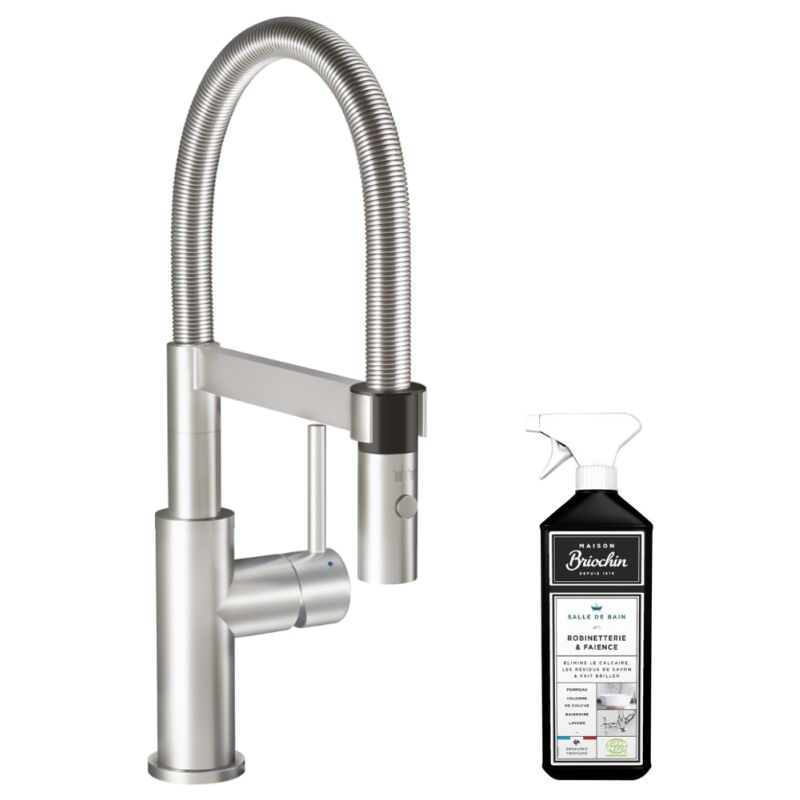 Villeroy&boch - Robinet cuisine villeroy et boch Steel expert compact acier massif + nettoyant