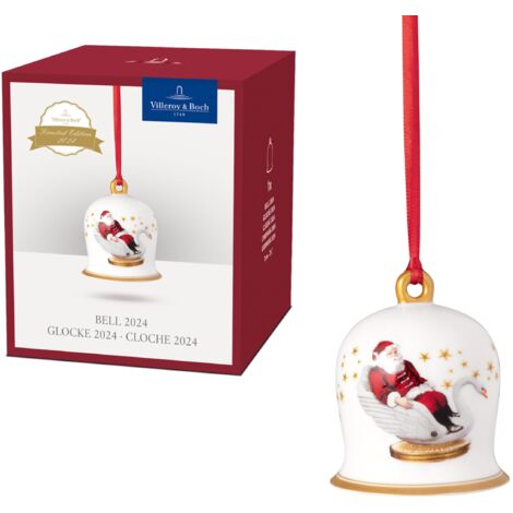Villeroy & Boch – Annual Christmas Edition, addobbo, campana, campana di Natale, decorazione per l'albero, edizione annuale 2024, oggetto da collezione esclusivo, porcellana Premium, 6 x 6 x 7 cm