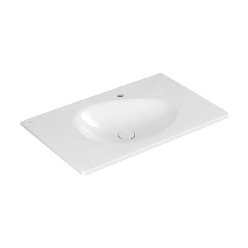 Villeroy&boch - Antao - Meuble lavabo 80x50 cm, avec trop-plein, trou de robinetterie, CeramicPlus, blanc alpin 4A7584R1