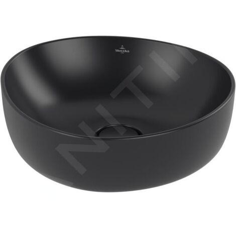 Villeroy & Boch Antao - Vasque à poser, 40x40 cm, CeramicPlus, Pure Black 4A7240R7