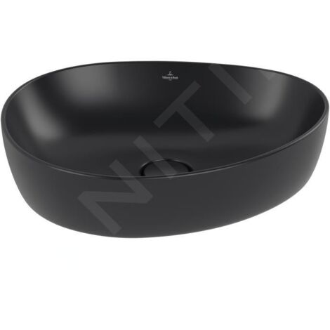 Villeroy & Boch Antao - Vasque à poser, 40x51 cm, CeramicPlus, Pure Black 4A7351R7
