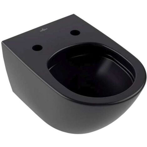 Villeroy & Boch Antao - Wand-WC, Rimless, CeramicPlus, TitanGlaze, TwistFlush, Pure Black 4674T0R7