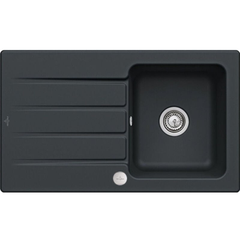 Villeroy&boch - Evier 1 bac villeroy et boch Architectura 50 Pure Black - Vidage automatique inclus