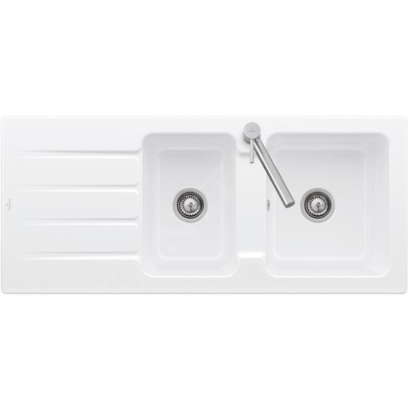 Villeroy & Boch Architectura - Évier en céramique 1160x510 mm avec vidage, CeramicPlus, blanc alpin 338002R1