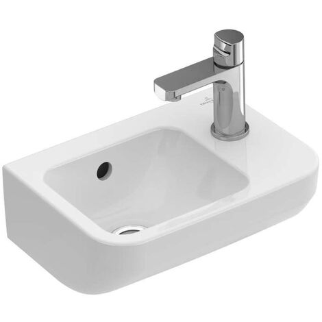 Villeroy & Boch Architectura - Handwaschbecken 36x22 cm, mit Überlauf, mit Hahnloch rechts, Alpinweß 43733601