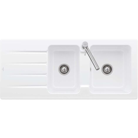 Villeroy & Boch Architectura - Keramikspüle 116x51 cm mit Ablaufgarnitur, CeramicPlus, alpinweiß 338002R1