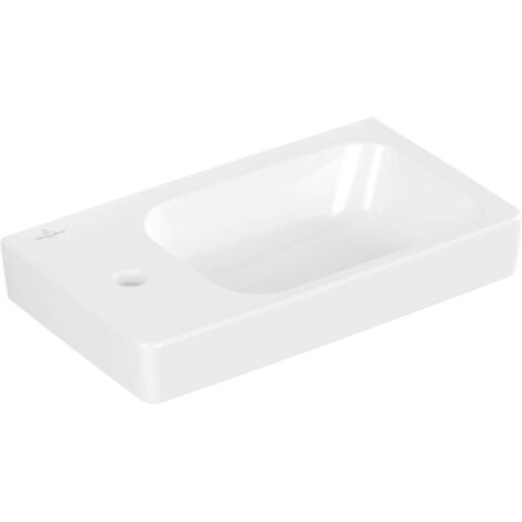 Villeroy & Boch Architectura - Lavabo 48x28 cm, con rebosadero, agujero para grifo a la izquierda, blanco alpino 43854801