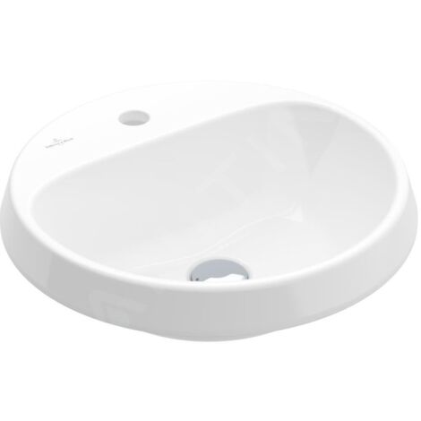 Villeroy & Boch Architectura - Lavabo à encastrer, 450x450 mm, sans trop-plein, trou de robinet, CeramicPlus, blanc alpin