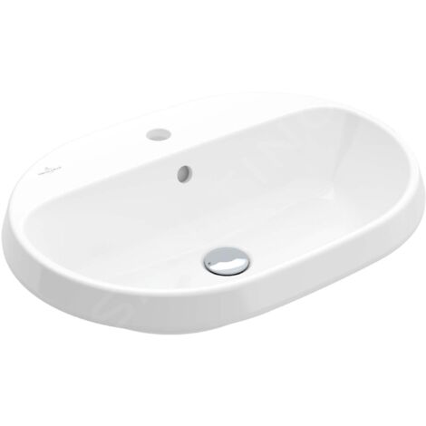 Villeroy & Boch Architectura - Lavabo à encastrer, 60x45 cm, avec trop-plein, trou de robinet, CeramicPlus, blanc alpin 5A6760R1