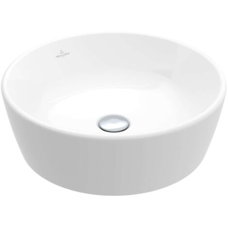 Villeroy & Boch Architectura - Lavabo da appoggio, diametro 45 cm, senza troppopieno, CeramicPlus, bianco alpino 5A2546R1