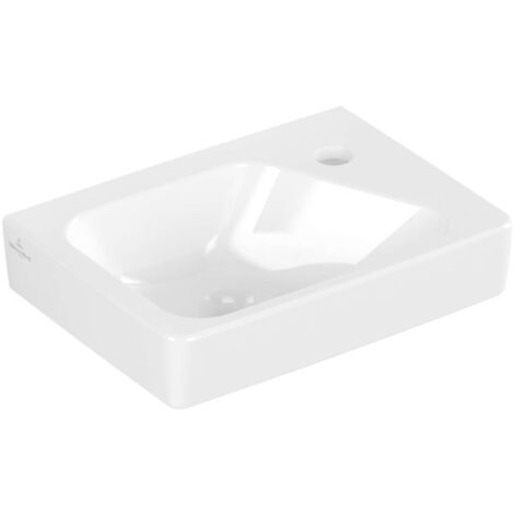 Villeroy & Boch Architectura - Lave-mains 36x27 mm, avec trop-plein, trou pour robinetterie à droite, blanc alpin 43863601