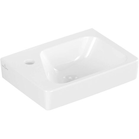 Villeroy & Boch Architectura - Lave-mains 36x27 mm, avec trop-plein, trou pour robinetterie à gauche, blanc alpin 43853601