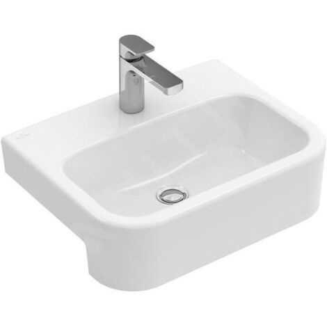 Villeroy & Boch Architectura - Vasque semi-encastrée 550x430 mm, sans trop-plein, avec trou de robinetterie, blanc alpin