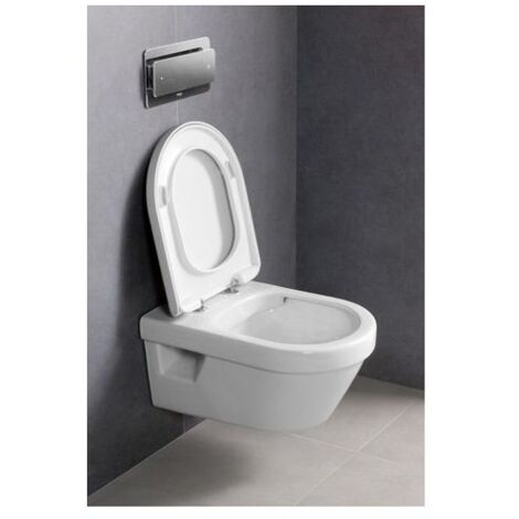 Villeroy & Boch Architectura WC-Sitz spülrandlos Direct-Flush C+ softclose CeramicPlus Weiß Alpin 370x530x330mm Oval wandhängend Abgang waagerecht