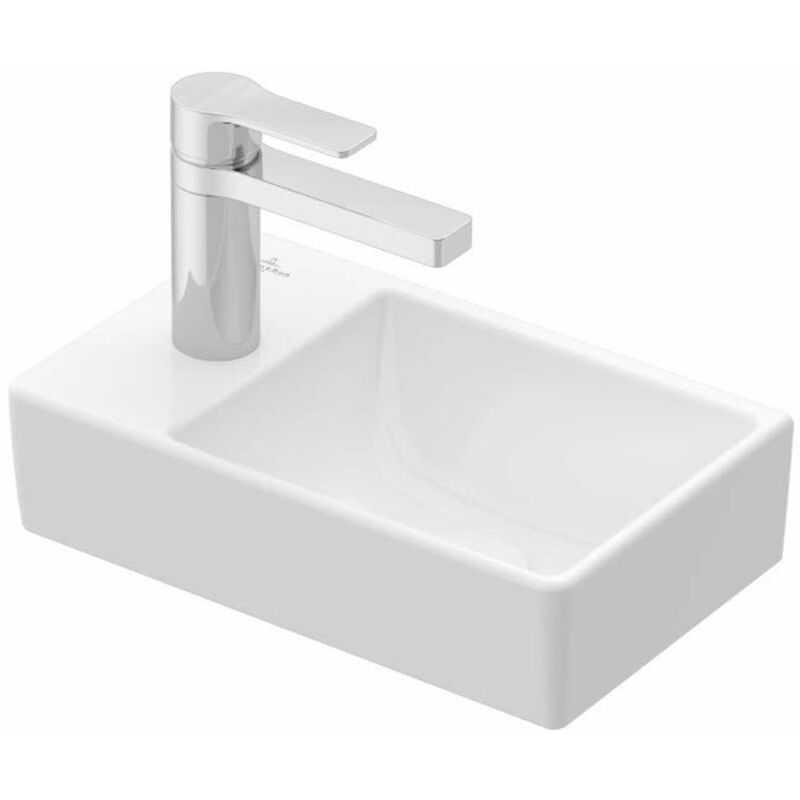 Villeroy & Boch Handwaschbecken Avento 360x220mm re-eckig BP re 1HL. o. ÜL. Weiß Alpin, 43003R01 43003R01