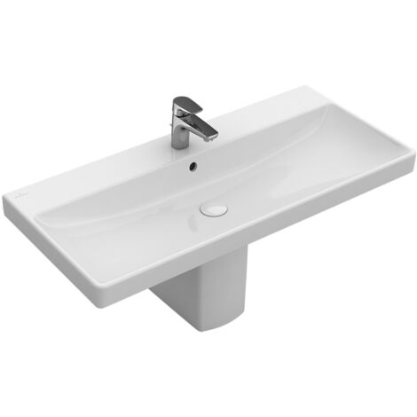 Villeroy & Boch Avento - Meuble lavabo 1000x470 mm, avec trop-plein, trou de robinetterie, blanc alpin 4156A501