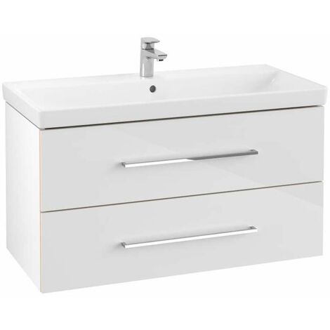 Villeroy & Boch Avento - Meuble-vasque, 98x51x45 cm, 2 tiroirs, Crystal White A89200B4