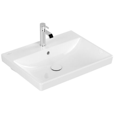 Villeroy & Boch Avento - Möbelwaschtisch, 60x47 cm, mit Überlauf, mit Hahnloch, CeramicPlus, Alpinweiß 415860R1