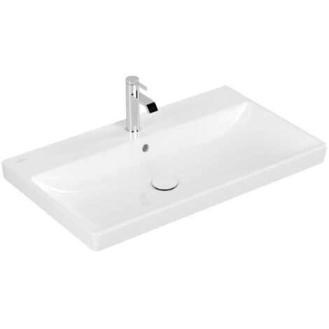 Villeroy & Boch Avento - Möbelwaschtisch, 80x47 cm, mit Überlauf, mit Hahnloch, CeramicPlus, Alpinweiß 415680R1