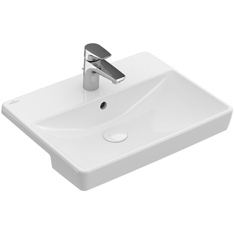 Villeroy & Boch Avento - Vasque semi-encastrée avec trop-plein, trois trous, 550 x 360 mm - blanc alpin 4A065501