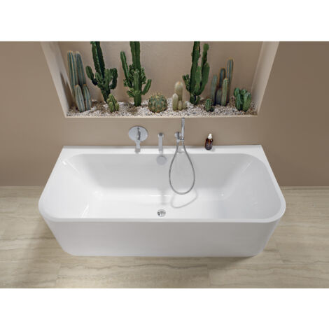 Villeroy & Boch – Baignoire murale Architectura 1700 x 750 mm – Acrylique sanitaire antidérapant – 2 personnes – Blanc Alpin – Installation murale