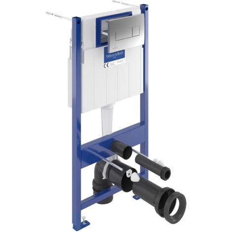 Villeroy & Boch – Bâti-support WC sol-mur avec plaque de déclenchement 3/6 L – Cadre rigide acier – Pieds réglables sans outils – Garantie 10 ans