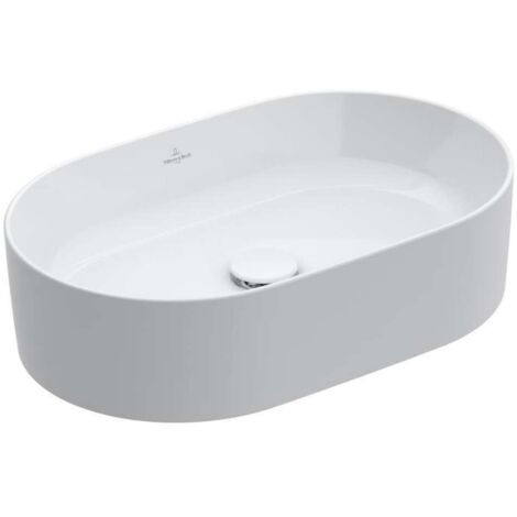 Villeroy & Boch Collaro - Aufsatzwaschbecken, 56x36 cm, CeramicPlus, Alpinweiß 4A1956R1