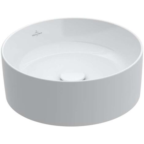 Villeroy & Boch Collaro - Aufsatzwaschbecken, Durchschnitt 40 cm, CeramicPlus, Alpinweiß 4A1840R1