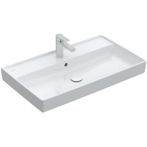 Villeroy & Boch Collaro - Lavabo de mueble 80x47 cm, con rebosadero, orificio para el grifo, blanco alpino 4A338001