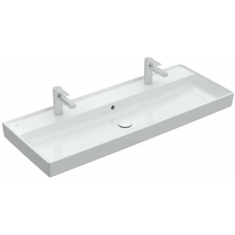 Villeroy & Boch Collaro - Meuble lavabo 120x47 cm, avec trop-plein, 2 trous de robinetterie, blanc alpin 4A33C401