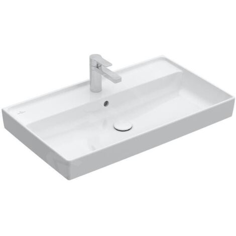 Villeroy & Boch Collaro - Meuble lavabo 800x470 mm, avec trop-plein, trou de robinetterie, CeramicPlus, blanc alpin 4A338GR1