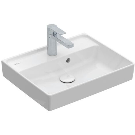 Villeroy & Boch Collaro - Meuble lave-mains 500x400 mm, avec trop-plein, un trou de robinetterie, blanc alpin 43345G01