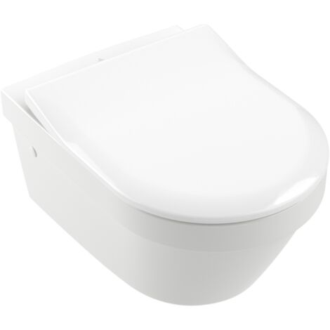 Villeroy & Boch – Cuvette de WC suspendue Rimless blanc alpin – Rinçage 3/4,5L – Fixations invisibles – Sortie horizontale – Dimensions 370x530mm – 4694R001