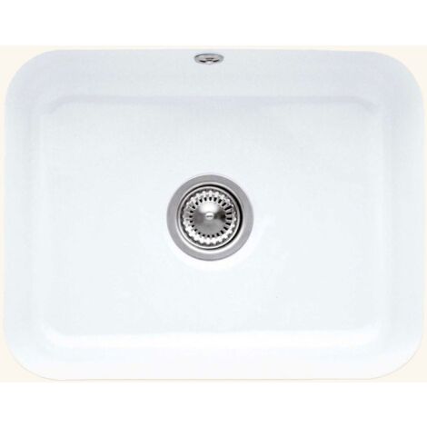 Villeroy & Boch – Évier sous-plan céramique blanc 1 bac 550x440 – Sans égouttoir – Trop plein – Céramicplus pour nettoyage facile