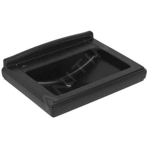 Villeroy & Boch Hommage - Lavabo 75x58 cm, avec trop-plein, 3 trous de robinetterie, CeramicPlus, Pure Black 7101A1R7
