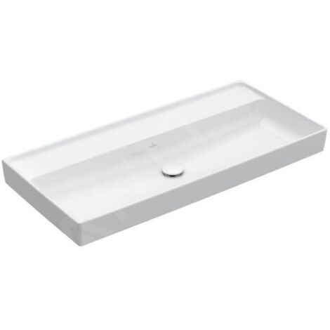 Villeroy & Boch – Lavabo armoire Collaro sans trou – Céramique TitanCeram – Dimensions 1000 x 470 mm – Fixation murale – Finition blanc alpin