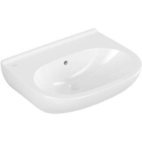 Villeroy & Boch – Lavabo O.Novo 600 x 490 mm – Vasque à poser – Pour robinetterie à 3 trous – Trou de trop-plein intégré