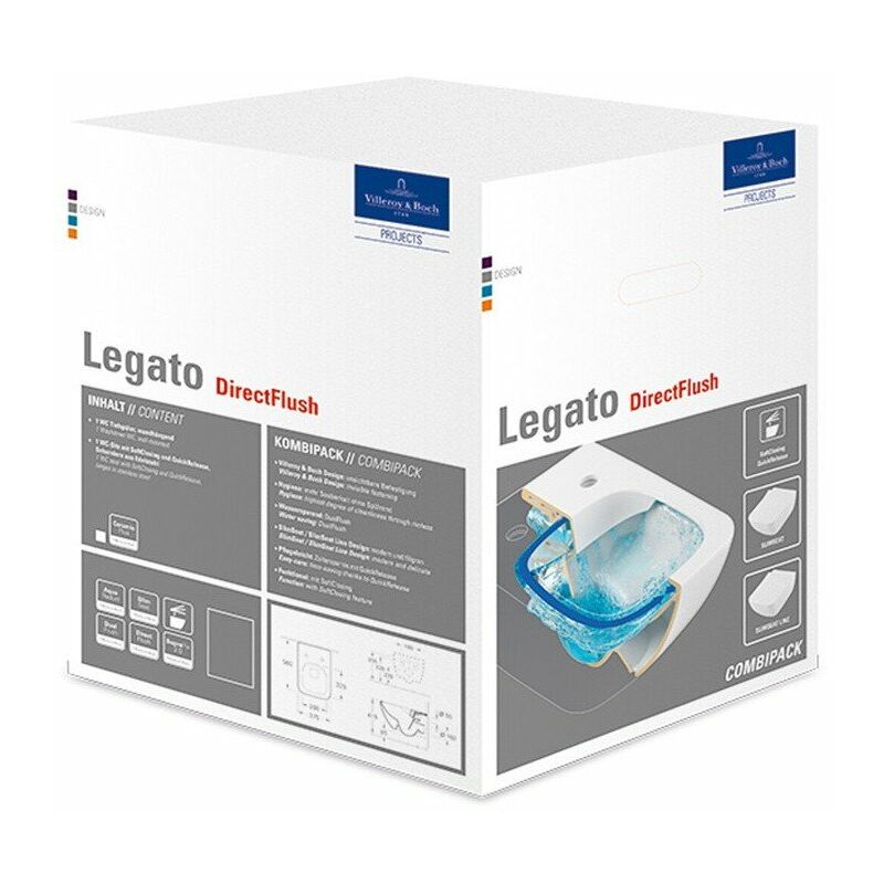 

Legato, Combipack, DirectFlush, modelo colgante, salida horizontal, Porcelánico sanitario Blanco