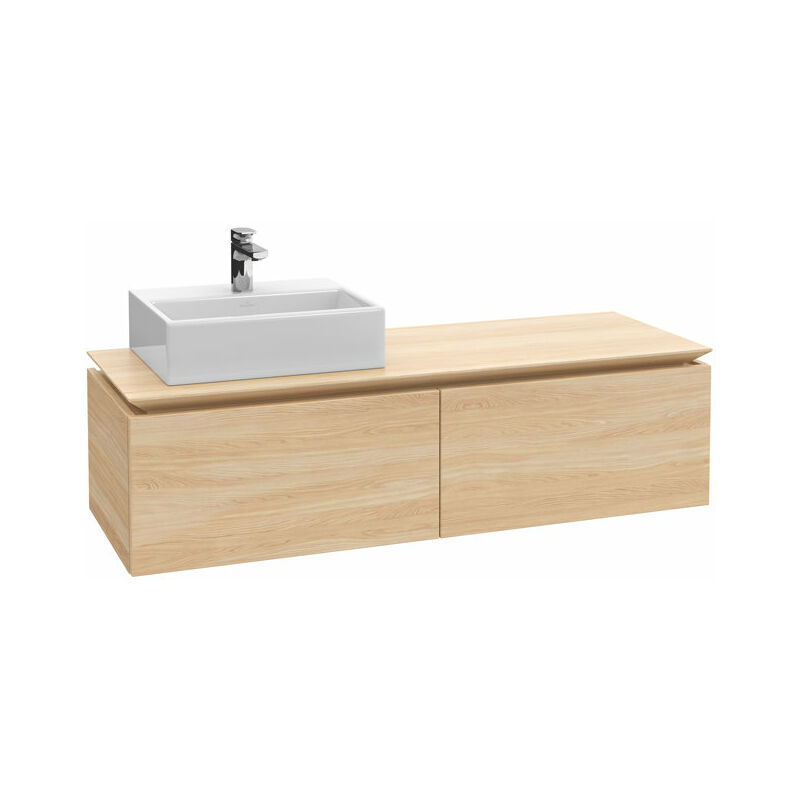 

Villeroy & Boch Legato Vanity unit B672, 1600x380x500mm, lavabo a la izquierda, iluminación LED, color: madera blanca - B672L0E8