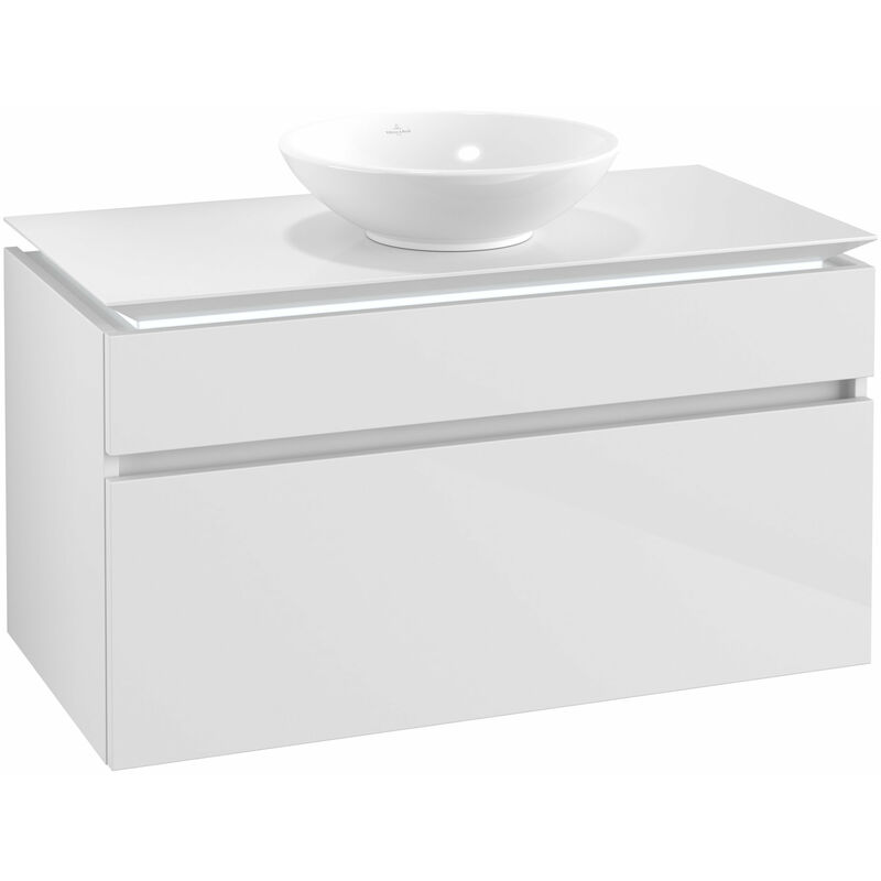 

Villeroy Und Boch Ag - Villeroy & Boch Legato Vanity unit B572, 1000x550x500mm, centrada en el lavabo, iluminación LED, color: Blanco brillante