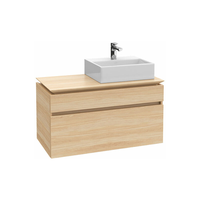 

Villeroy & Boch Legato Vanity unit B608, 1000x550x500mm, lavabo a la derecha, color: Roble de piedra - B60800RK