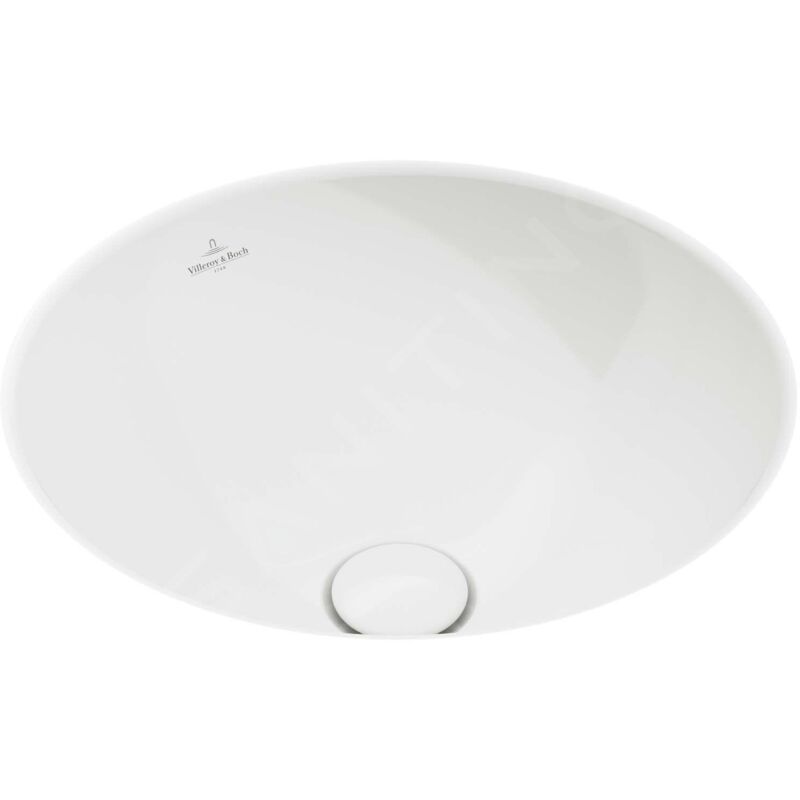 Villeroy&boch - Loop&Friends - Lavabo à encastrer, diamètre 380 mm, sans trop-plein, Ceramicplus, blanc alpin 4A5201R1