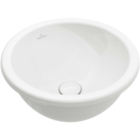 Villeroy & Boch Loop&Friends - Lavabo à encastrer, diamètre 450 mm, avec trop-plein, CeramicPlus, blanc alpin 4A6000R1