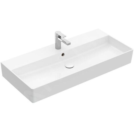 Villeroy & Boch Memento 2.0 - Lavabo 1000x470 mm, avec trop-plein, trou de robinetterie, CeramicPlus, blanc alpin 4A22A5R1
