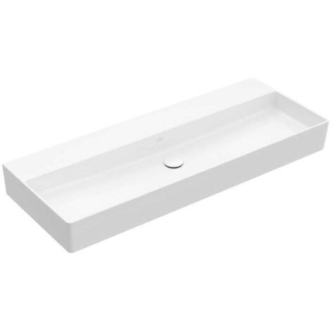 Villeroy & Boch Memento 2.0 - Lavabo de mueble 120x47 cm, sin rebosadero, sin orificio para grifo, CeramicPlus, blanco alpino 4A22CFR1