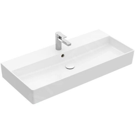 Villeroy & Boch Memento 2.0 - Meuble lavabo 1000x470 mm, avec trop-plein, trou de robinetterie, CeramicPlus, blanc alpin
