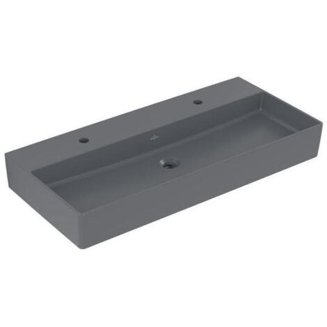 Villeroy & Boch Memento 2.0 Wandwaschbecken, 2 Hahnlöcher, ohne