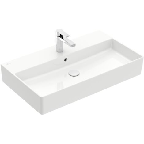 Villeroy & Boch Memento 2.0 Waschbecken, 80 x 47 x 14 cm, mit Überlauf, geschliffen, weiß (4A228G01)